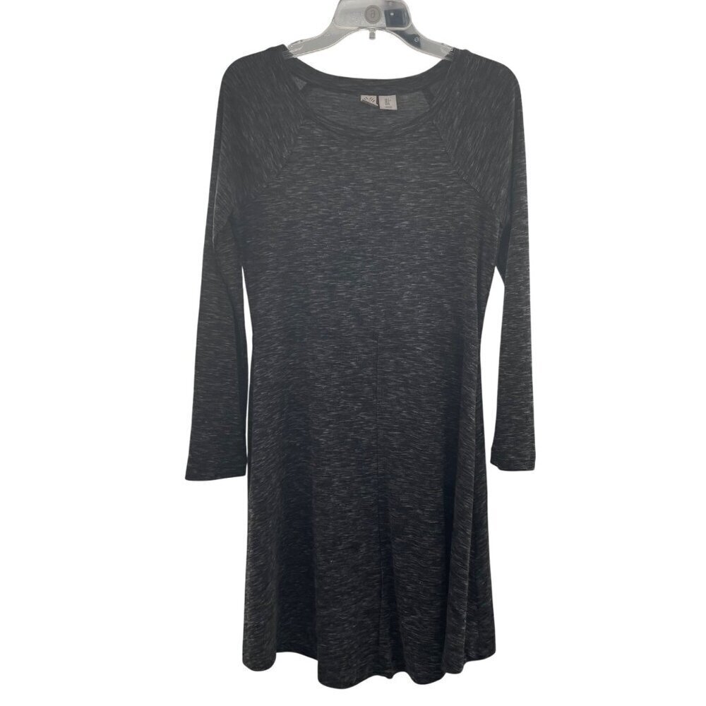 Artisan NY Womens Long Sleeve A-Line Dress Gray Space Dye Size Small
